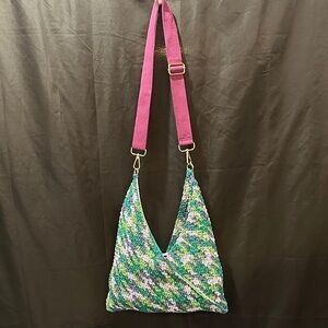 Hand Crafted Colorful Knit Shoulder Bag